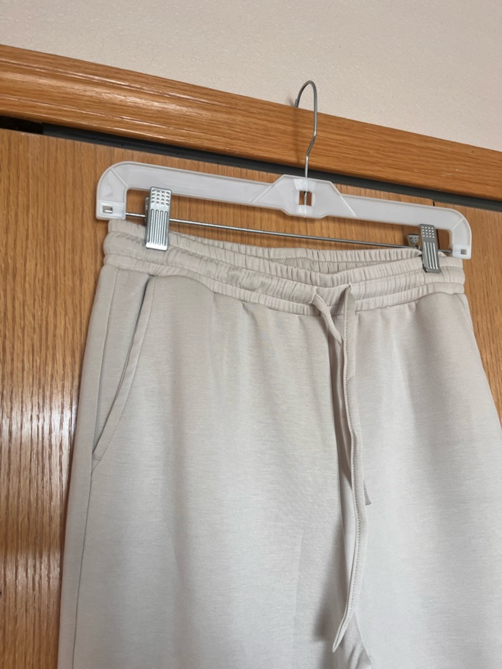 Women's 2-Piece Lounge Set - Cream Wide-Leg Pants - Picture 7 of 10